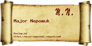 Major Nepomuk névjegykártya